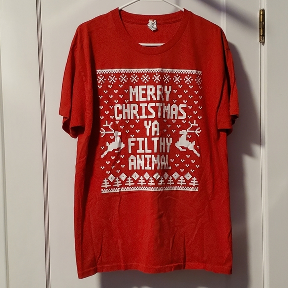 Vintage Alstyle T-shirt Home Alone Merry Christmas Holiday LARGE Red Xmas Kevin - Picture 1 of 5
